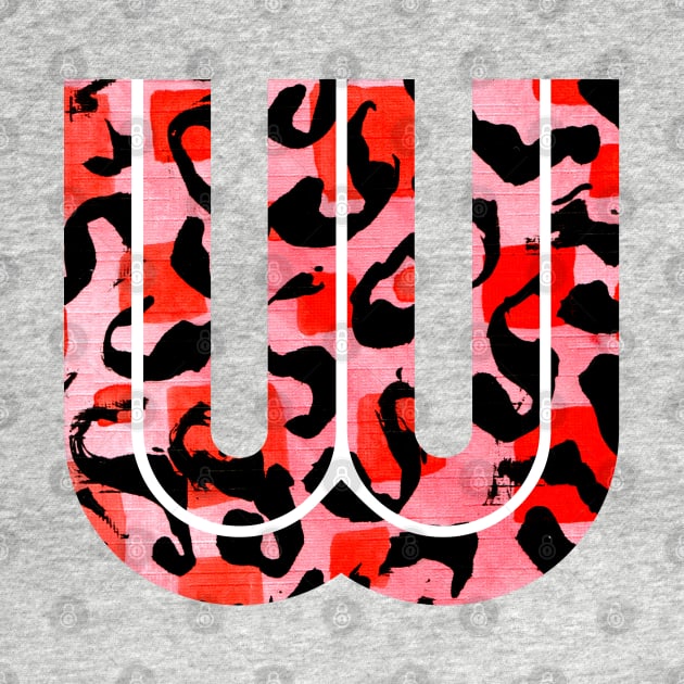 Abstract Letter W Watercolour Leopard Print Alphabet by Squeeb Creative